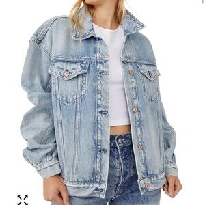 Free People Jolene Trucker Denim Jacket